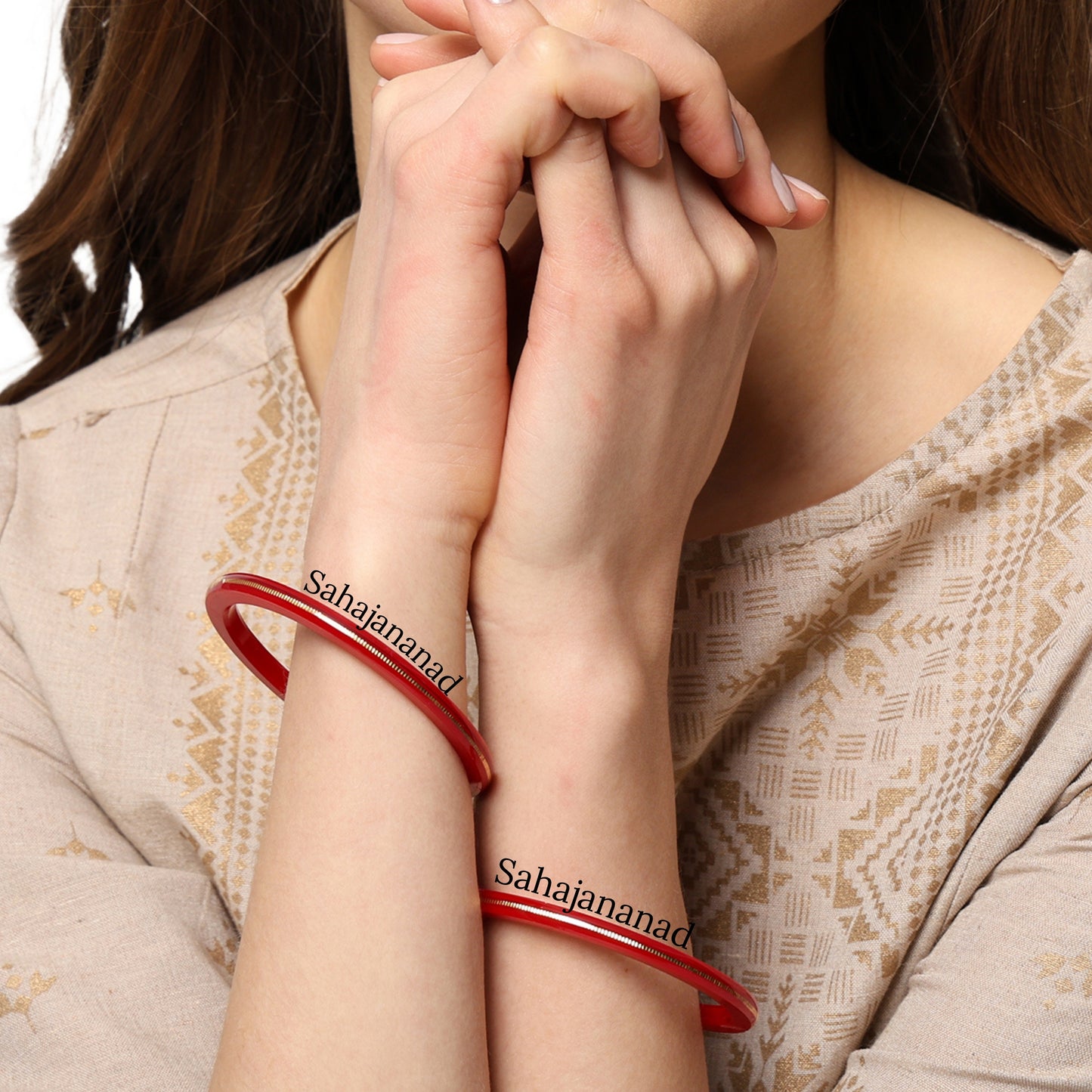 “22k Hallmark Red Divya Shringar Bangle” (2 pis)