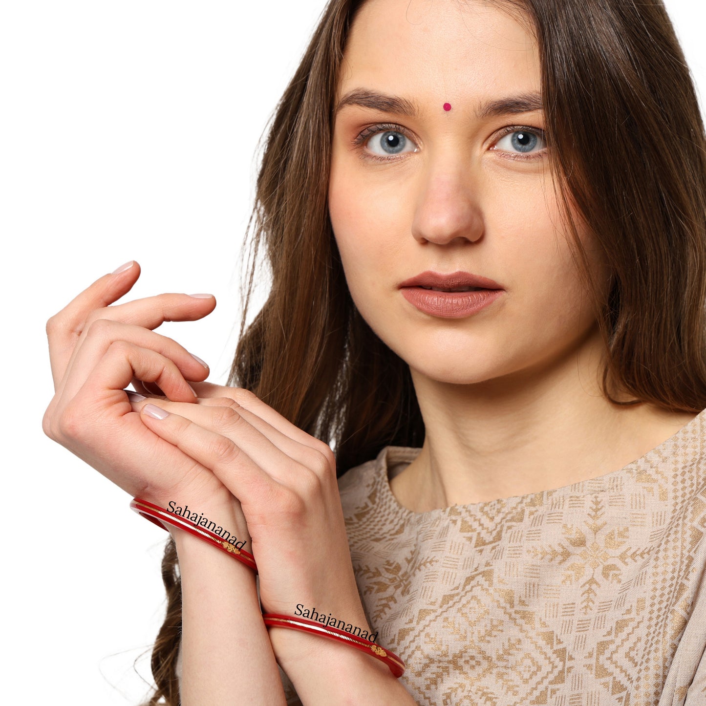 “22k Hallmark Red Divya Shringar Bangle” (2 pis)