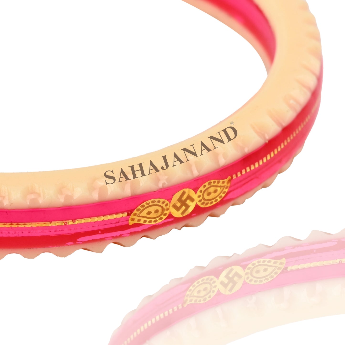 "Pink Crimson : Elegance Gold Bangle" (2 pis)