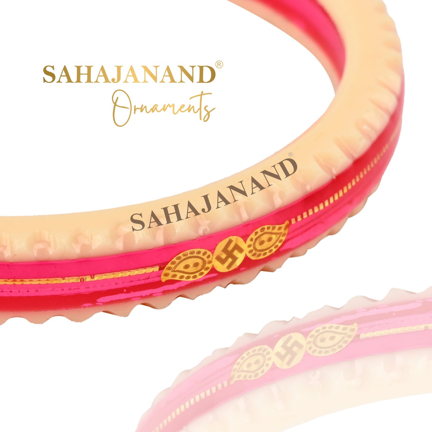 "Pink Crimson : Elegance Gold Bangle"