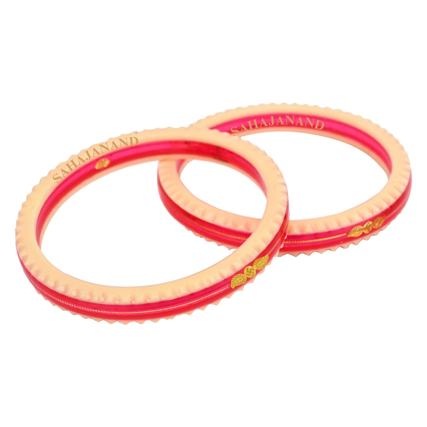 "Pink Crimson : Elegance Gold Bangle" (2 pis)