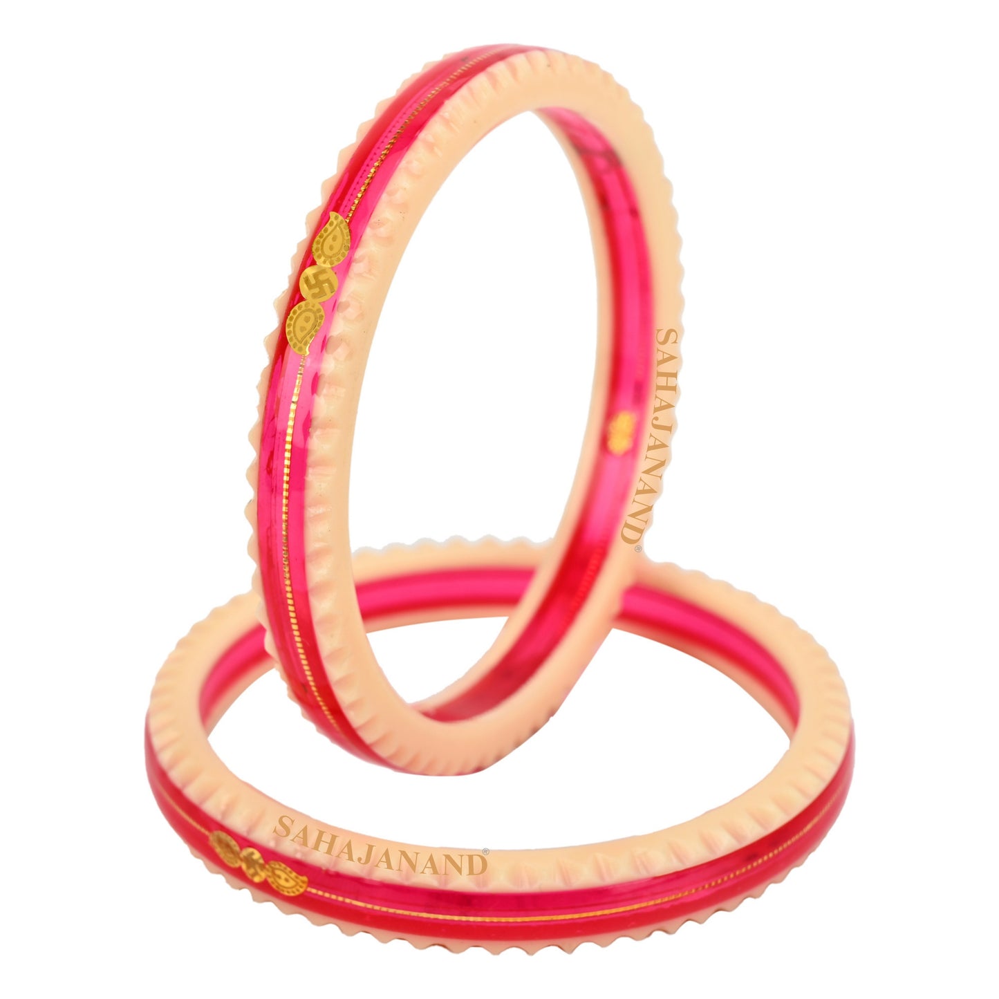 "Pink Crimson : Elegance Gold Bangle"