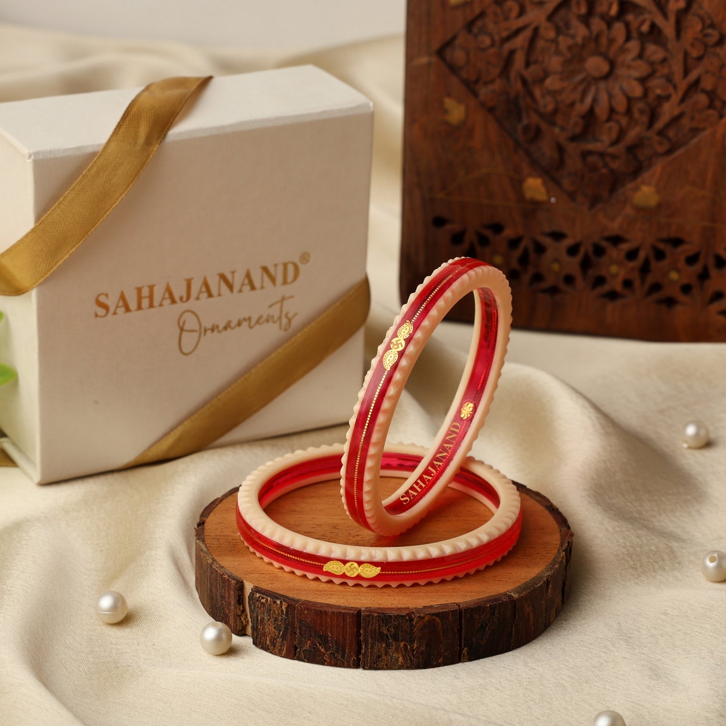 "Pink Crimson : Elegance Gold Bangle" (2 pis)