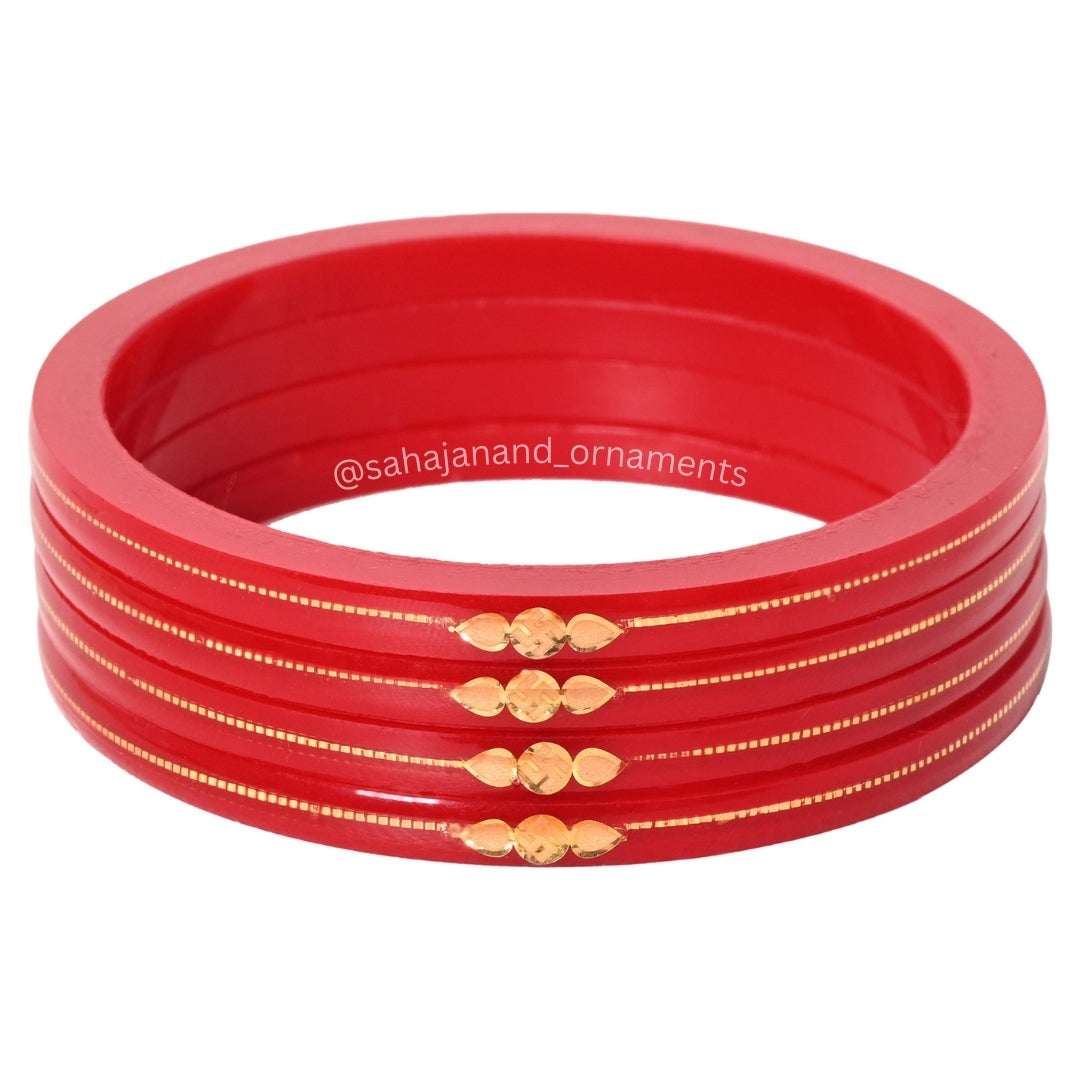 Red - Divya Shringar Bangles (916 22k)