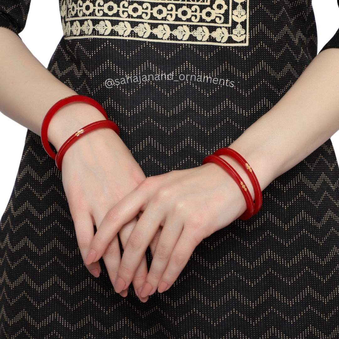 Red - Divya Shringar Bangles (916 22k)