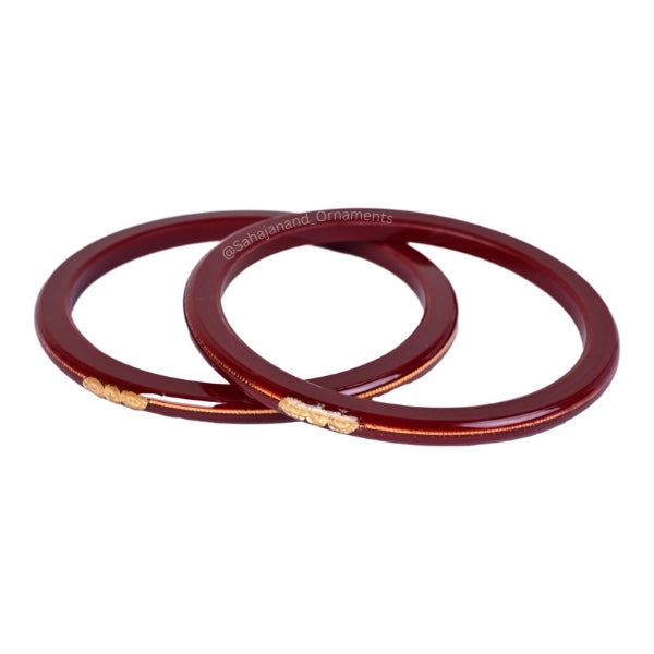 22K 916 Red Moon-Star Islamic Bangles (1 pair)