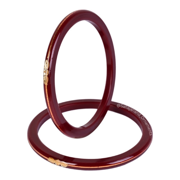 22K 916 Red Moon-Star Islamic Bangles (1 pair)