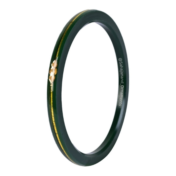 22K 916 Green Moon-Star Islamic Bangles (1 pair)
