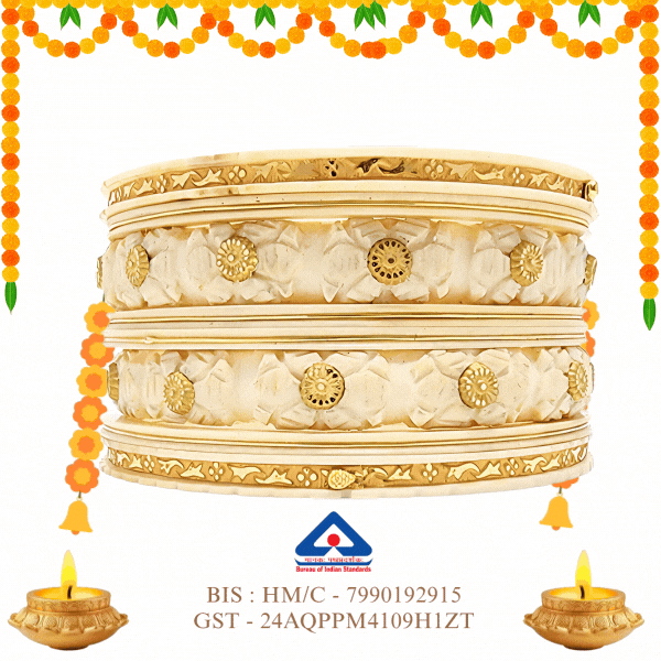 "Ancient Gold Chuda : Ivory Bangle's Beauty "