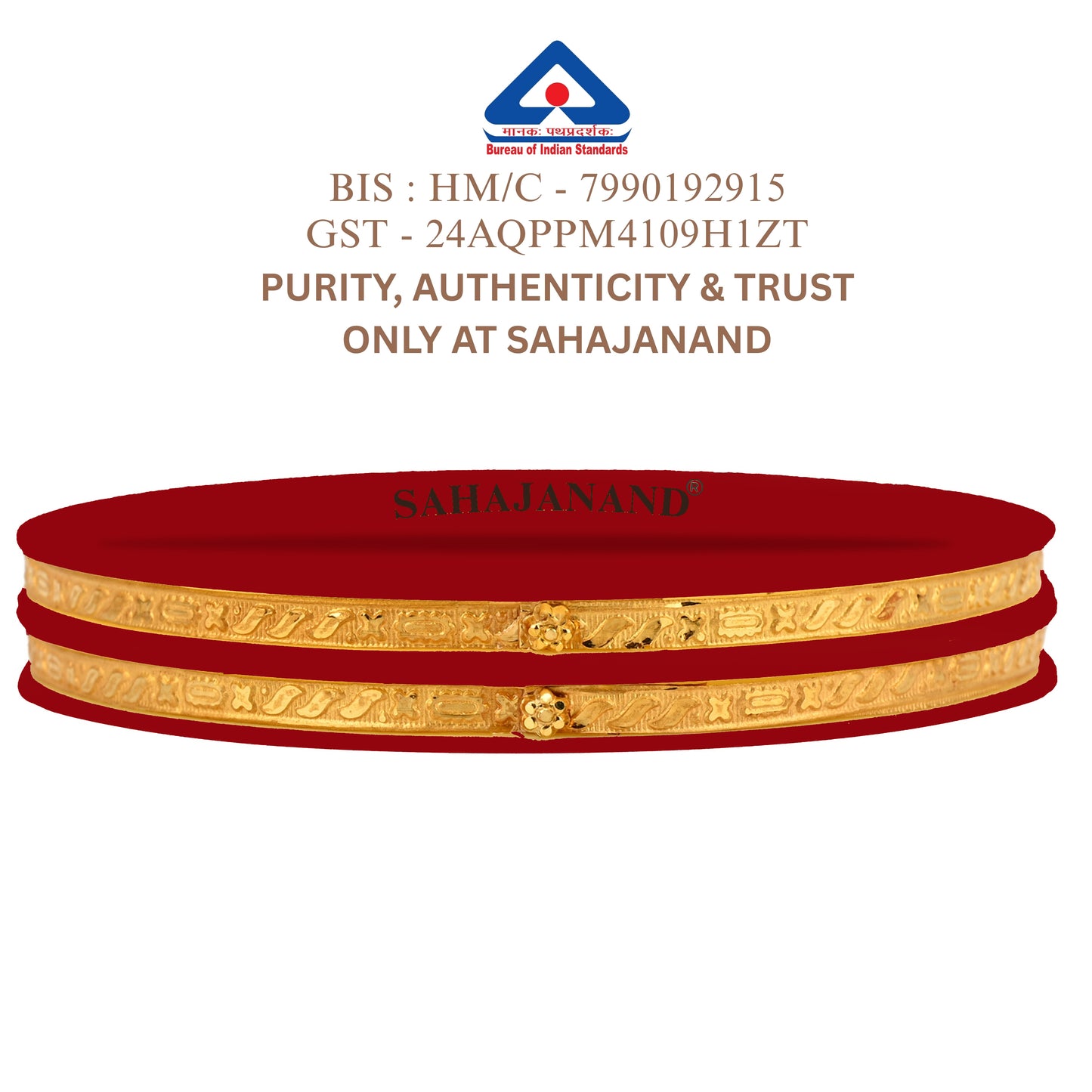 "Ancient Gold Elegance: Cream Bangle Beauty " (2 Pis)