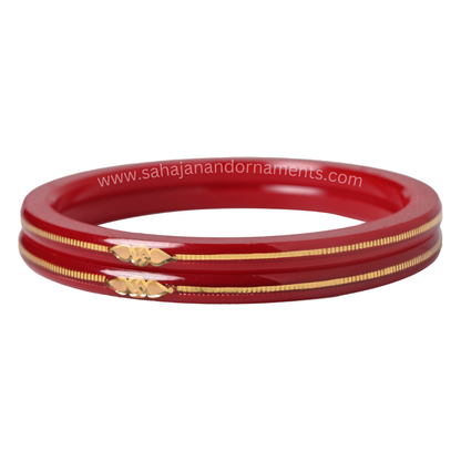 “22k Hallmark Red Divya Shringar Bangle” (2 pis)