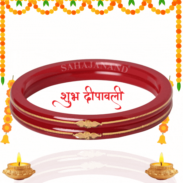 “22k Hallmark Red Divya Shringar Bangle” (2 pis)