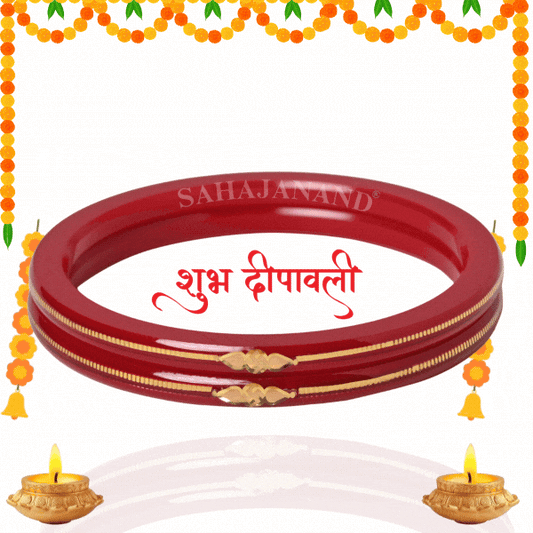 “22k Hallmark Red Divya Shringar Bangle” (2 pis)