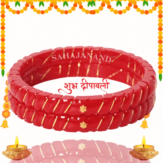 "Crimson Elegance: A Truly Unique 916 Gold Bangle"