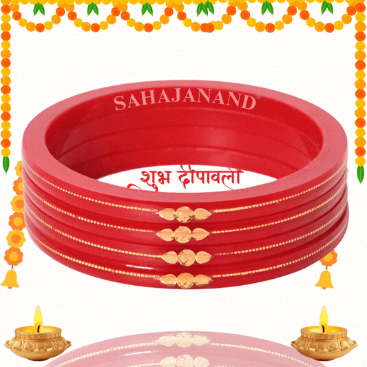 Red - Divya Shringar Bangles (916 22k)