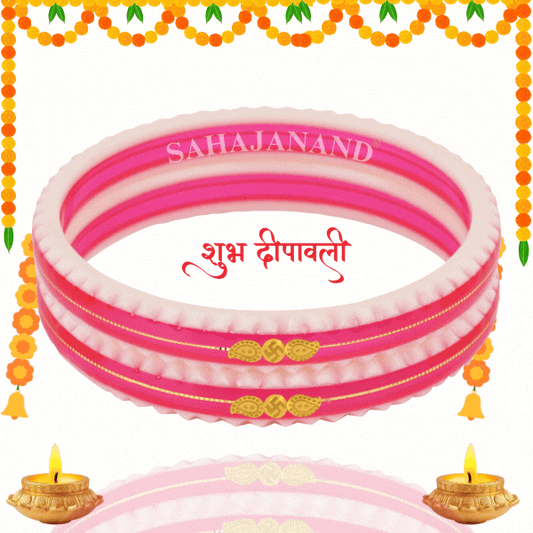"Pink Crimson : Elegance Gold Bangle"
