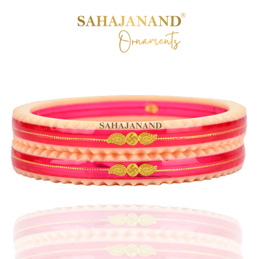 "Pink Crimson : Elegance Gold Bangle"