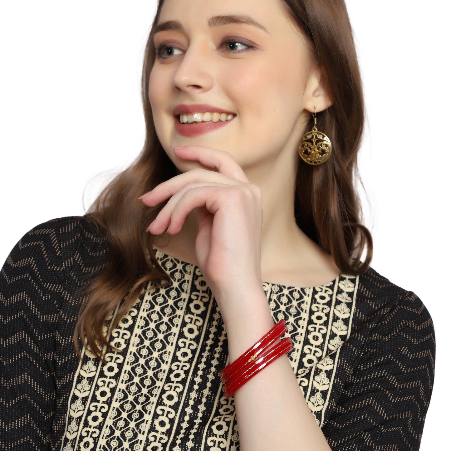 Red - Divya Shringar Bangles (916 22k)