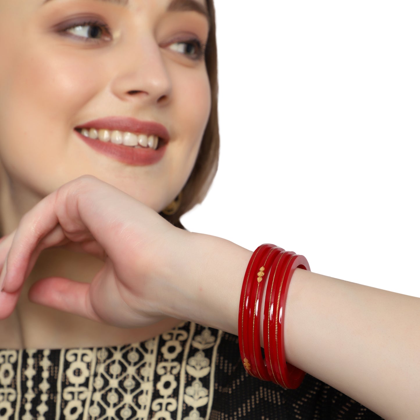 Red - Divya Shringar Bangles (916 22k)