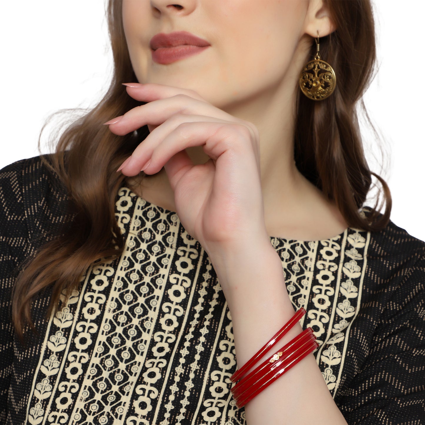 Red - Divya Shringar Bangles (916 22k)