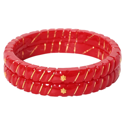 "Crimson Elegance: A Truly Unique 916 Gold Bangle"