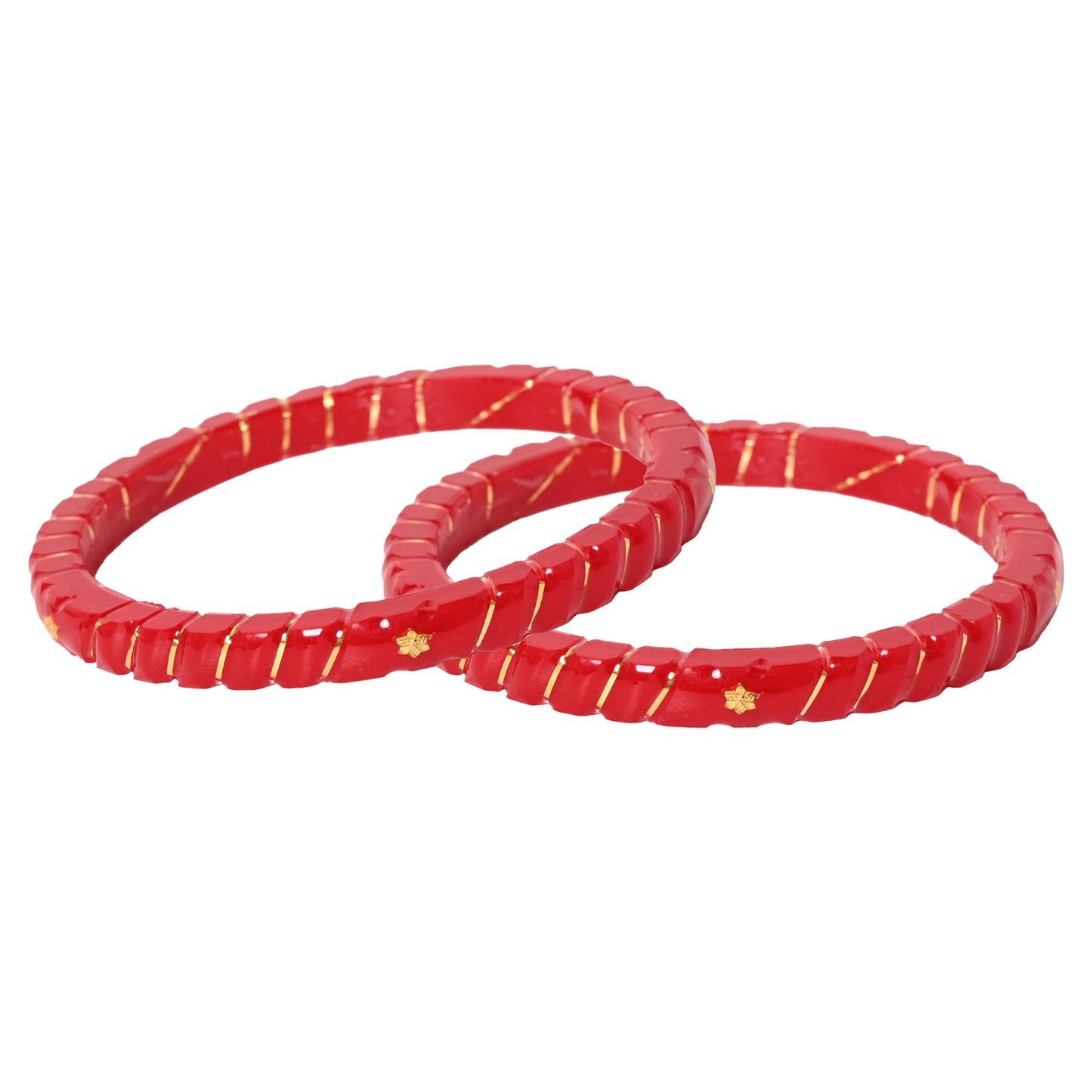 "Crimson Elegance: A Truly Unique 916 Gold Bangle"