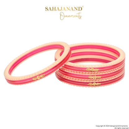 "Pink Crimson : Elegance Gold Bangle"