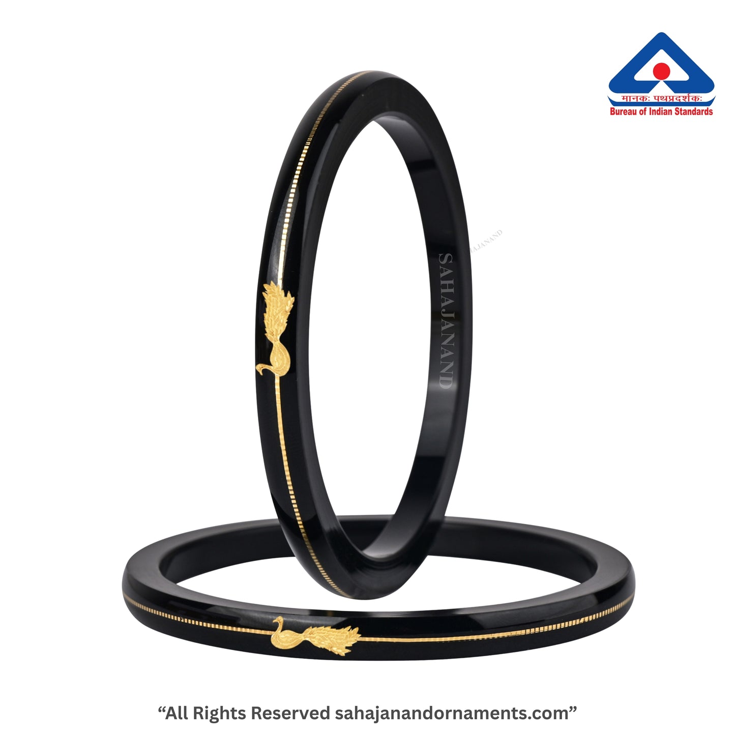 “Mayur Black - A Divya Shringar Bangles 916 22k Gold” (2 pis)