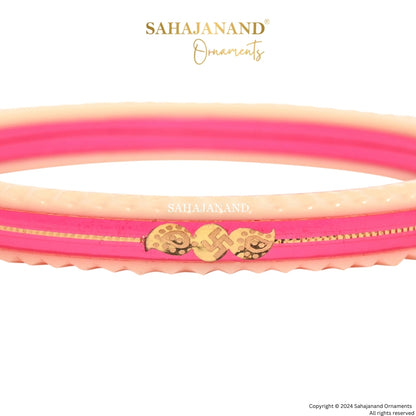 "Pink Crimson : Elegance Gold Bangle"