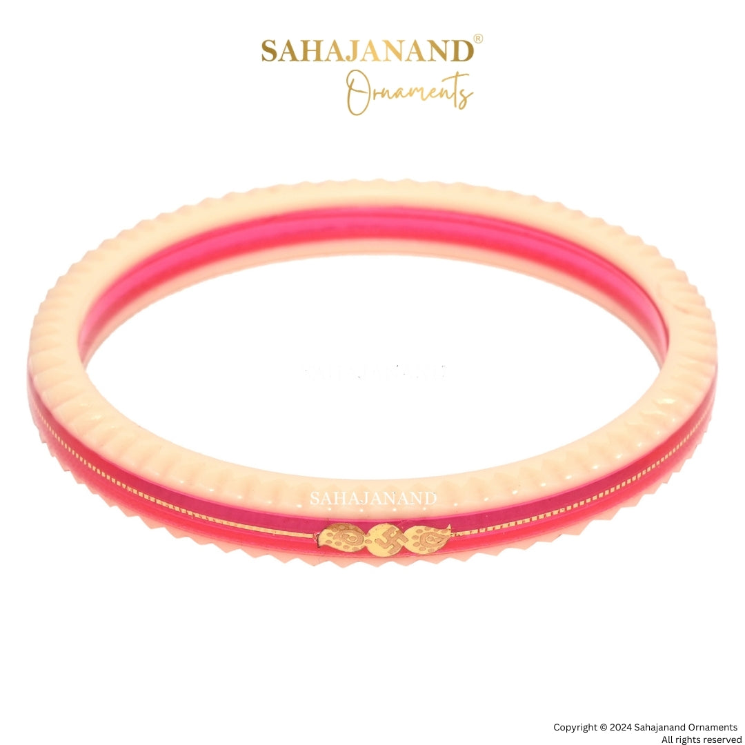 "Pink Crimson : Elegance Gold Bangle"