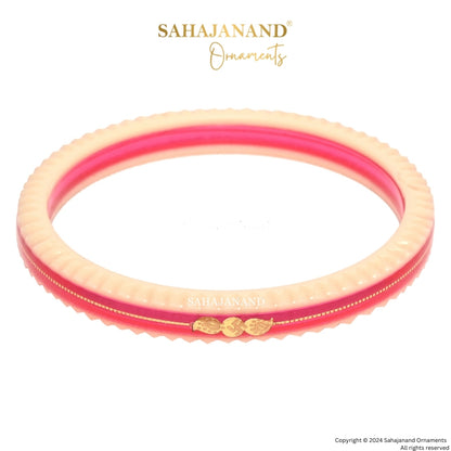 "Pink Crimson : Elegance Gold Bangle"