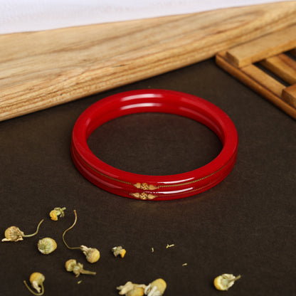 “22k Hallmark Red Divya Shringar Bangle” (2 pis)