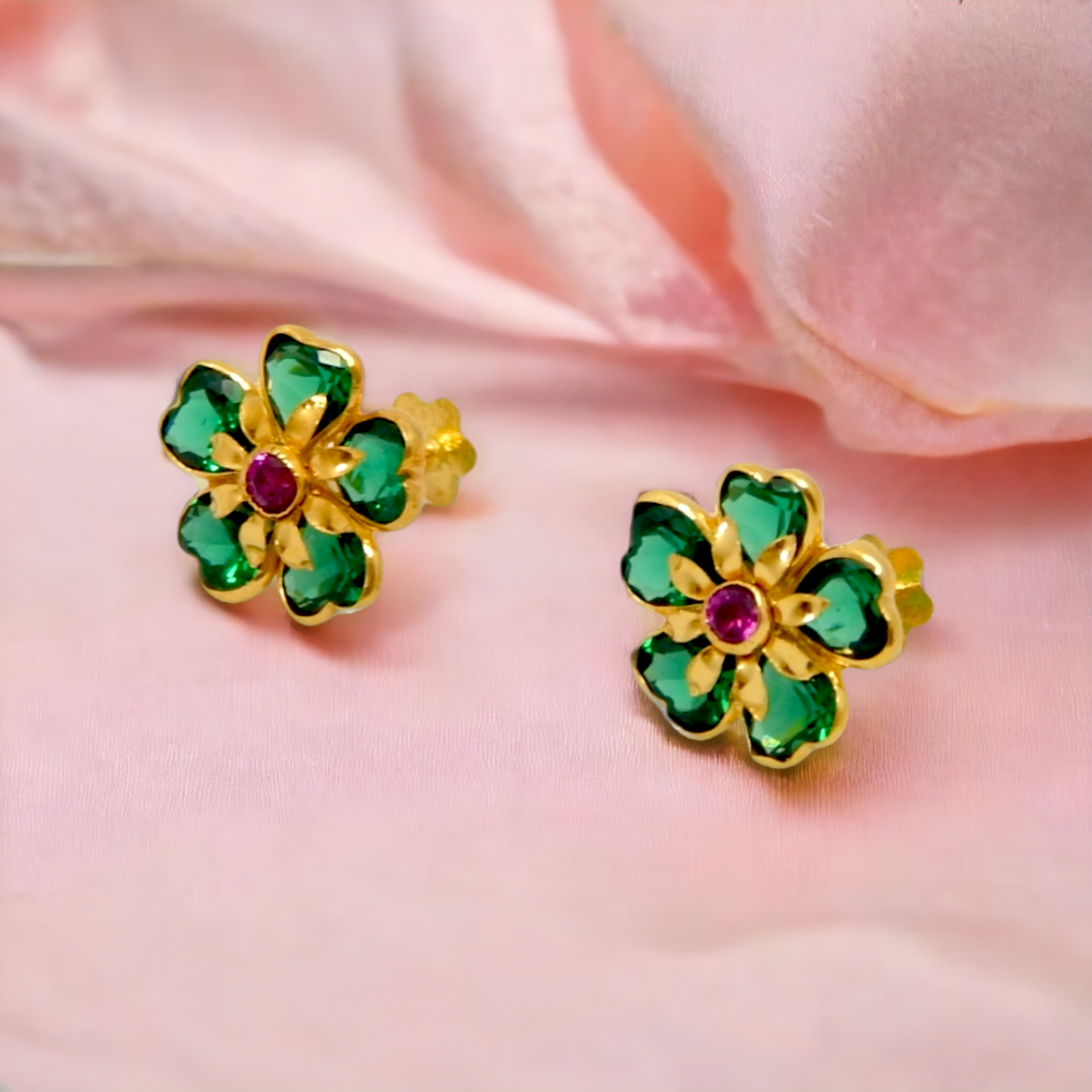 "Emerald Dreams: Baby's Green Earrings"