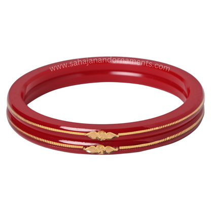 “22k Hallmark Red Divya Shringar Bangle” (2 pis)