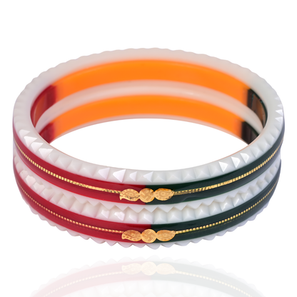 Multi Crimson : Elegance Gold Bangle" (Pack of 1 Pair) (2 pis)