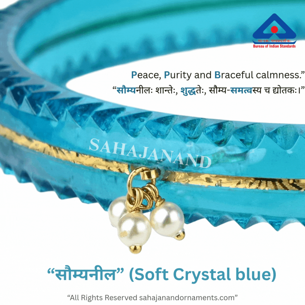 The Life Story in Seven Colours - 916 22k Gold Bangles with Hanging Pearls