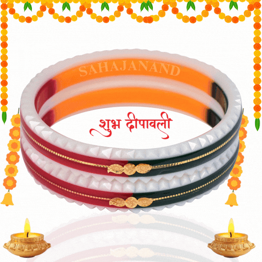 Multi Crimson : Elegance Gold Bangle" (Pack of 1 Pair) (2 pis)