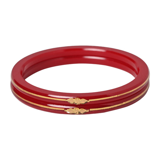 “22k Hallmark Red Divya Shringar Bangle” (2 pis)