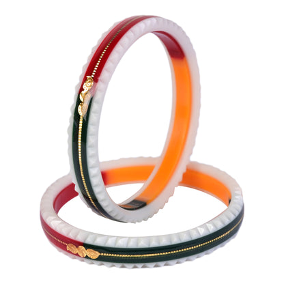 Multi Crimson : Elegance Gold Bangle" (Pack of 1 Pair) (2 pis)