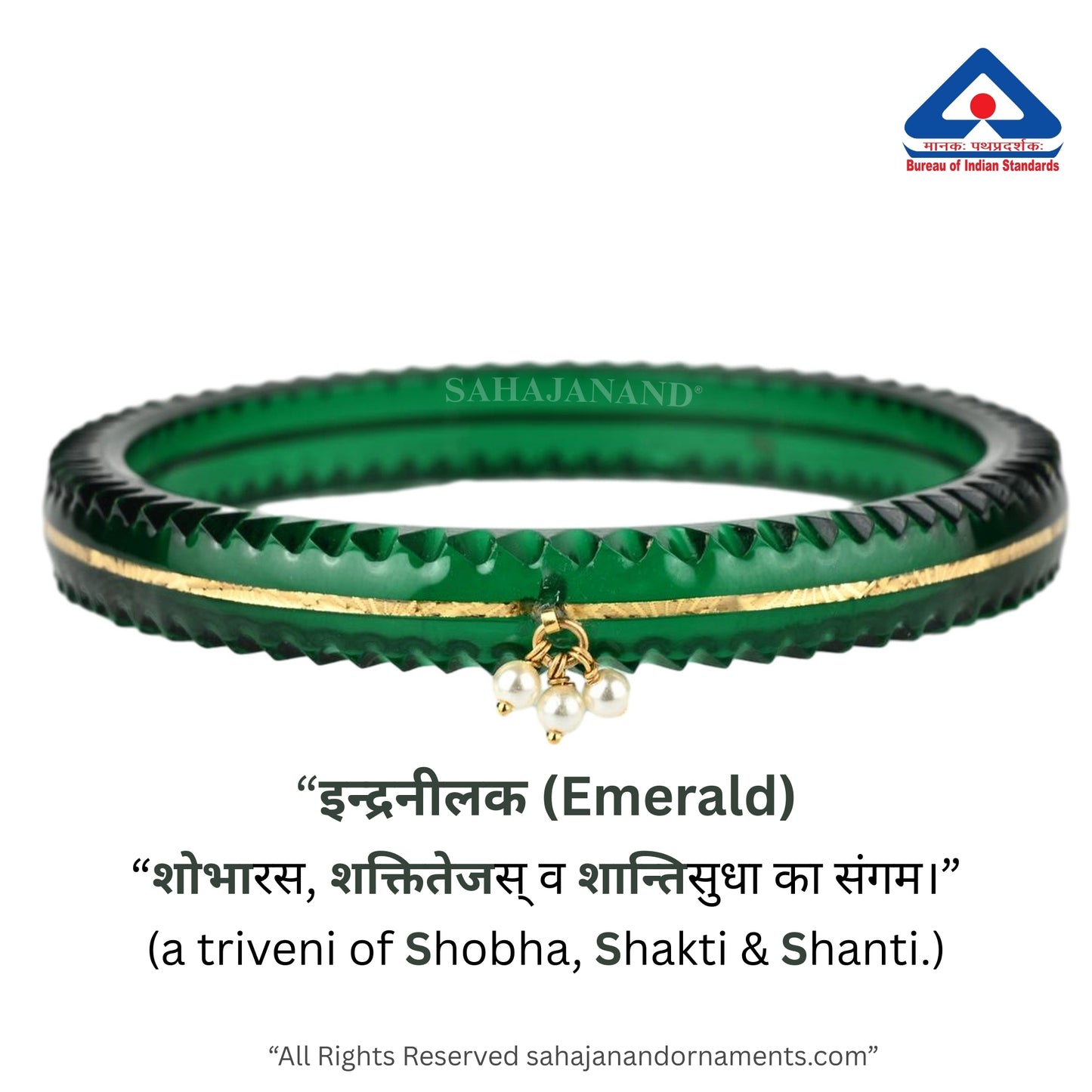 The Life Story in Seven Colours - 916 22k Gold Bangles with Hanging Pearls