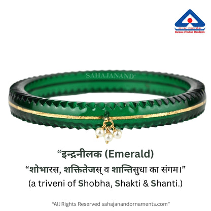 The Life Story in Seven Colours - 916 22k Gold Bangles with Hanging Pearls