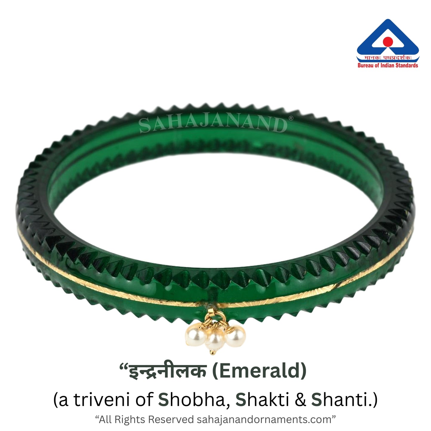 The Life Story in Seven Colours - 916 22k Gold Bangles with Hanging Pearls