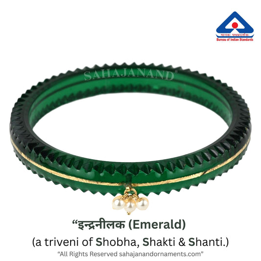 The Life Story in Seven Colours - 916 22k Gold Bangles with Hanging Pearls