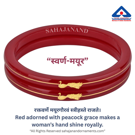 “Mayur 22k Hallmark Red Divya Shringar Bangle” (2 pis)