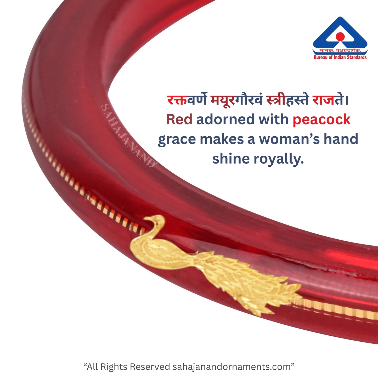 “Mayur Light Red - A Divya Shringar Bangle” (2 pis) (Transparent Red)