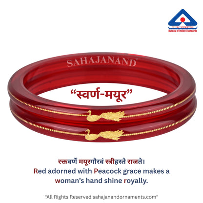 “Mayur Light Red - A Divya Shringar Bangle” (2 pis) (Transparent Red)