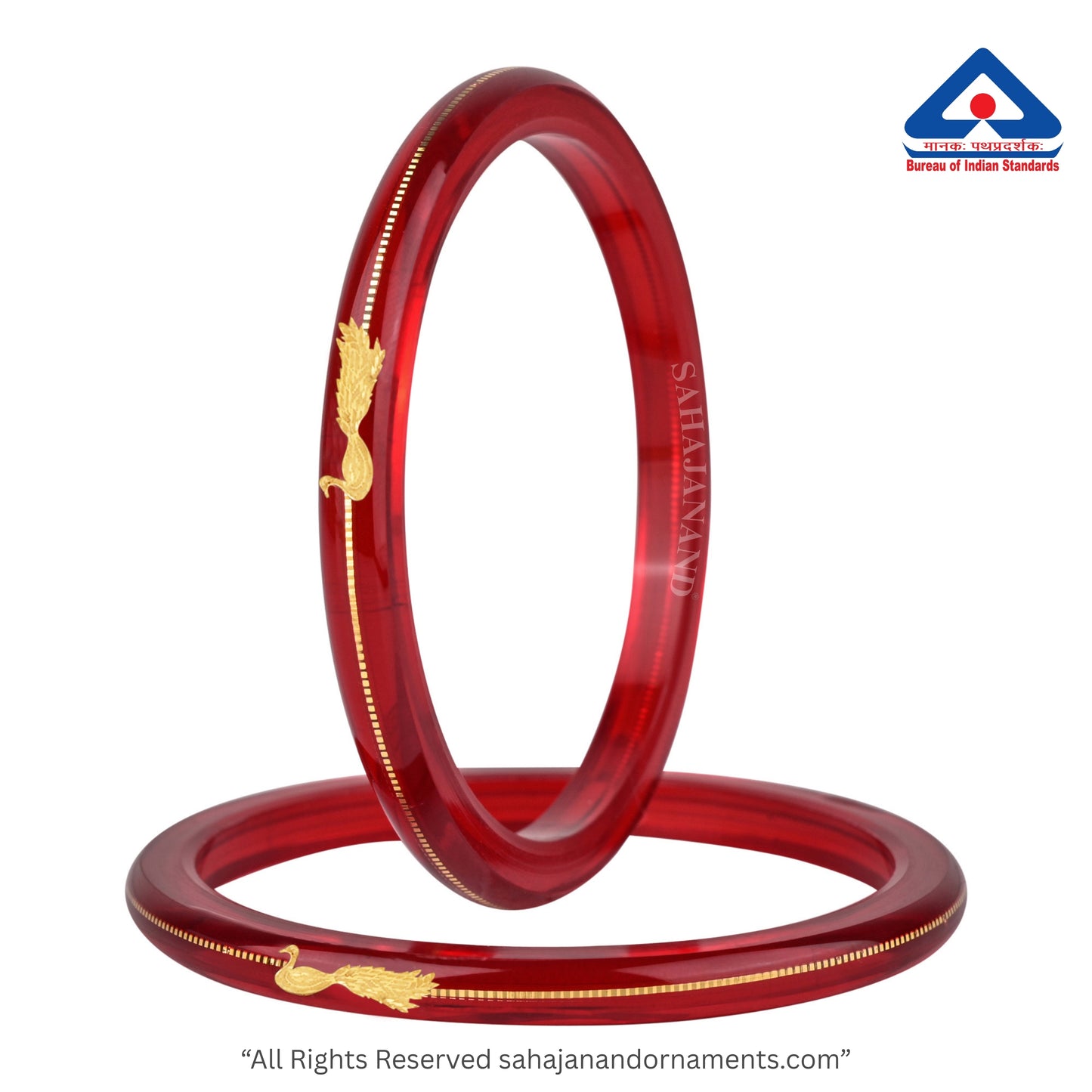 “Mayur Light Red - A Divya Shringar Bangle” (2 pis) (Transparent Red)