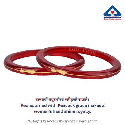 “Mayur Light Red - A Divya Shringar Bangle” (2 pis) (Transparent Red)