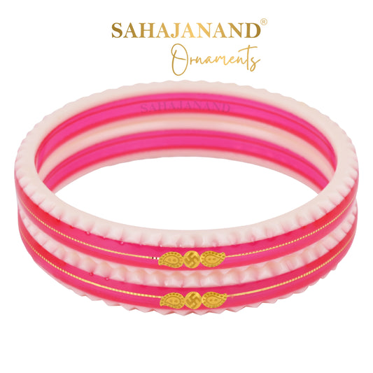 "Pink Crimson : Elegance Gold Bangle" (2 pis)