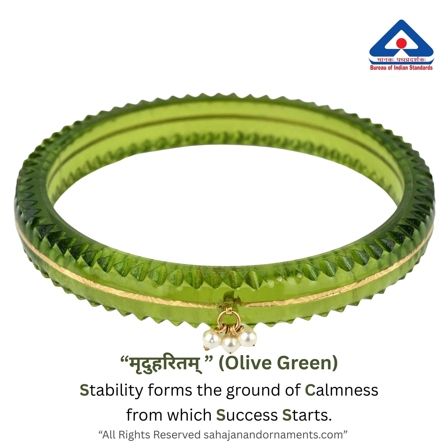 The Life Story in Seven Colours - 916 22k Gold Bangles with Hanging Pearls